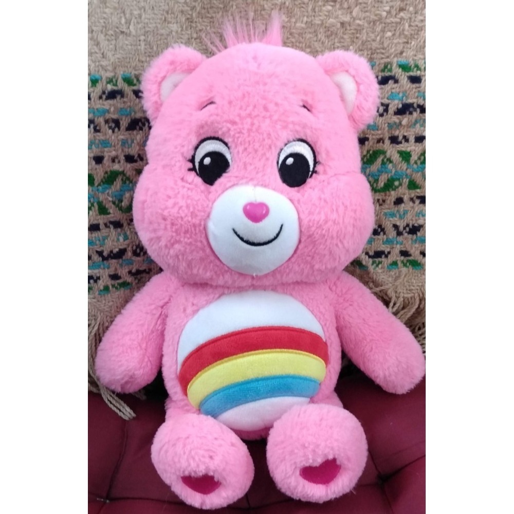 Huggable CARE BEARS Unlock the Magic 14" Pink Rainbow CHEER BEAR 2020 Stuffie